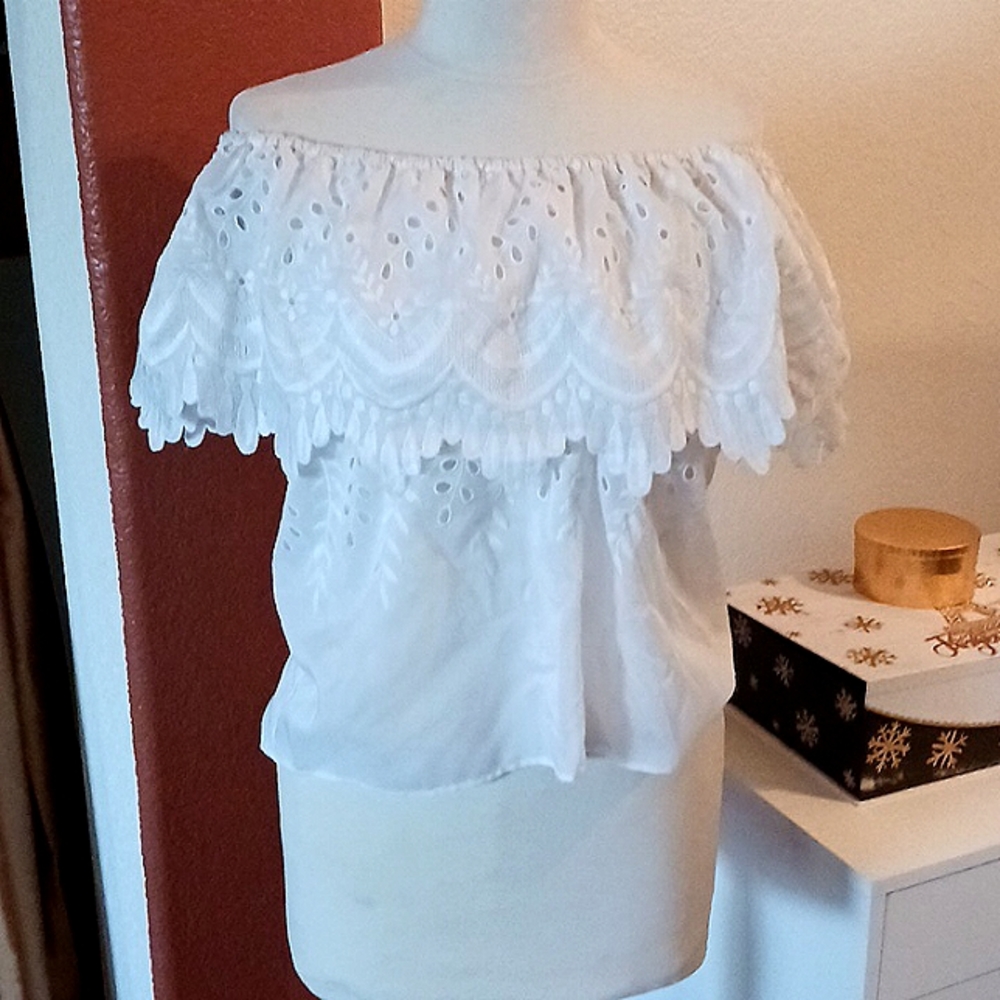 Elegant White Off-Shoulder Blouse